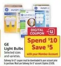 Safeway GE Light Bulbs offer