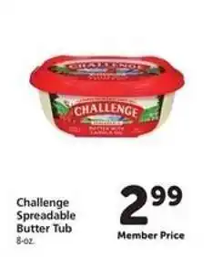 Safeway Challenge Spreadable Butter Tub offer