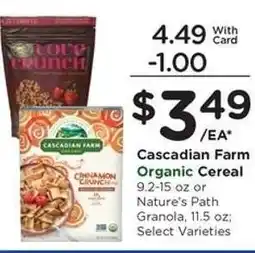 Kroger Cascadian Farm Organic Cereal offer