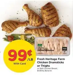 Kroger Fresh Heritage Farm Chicken Drumsticks or Thighs offer