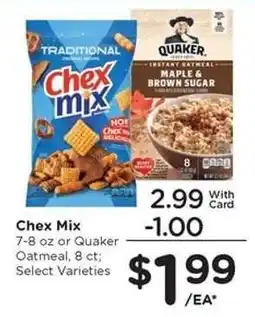 Kroger Chex Mix or Quaker Oatmeal offer