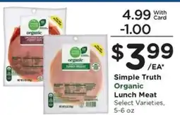 Kroger Simple Truth Organic Lunch Meat offer