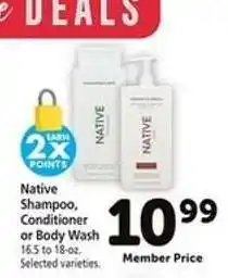 Safeway Native Shampoo, Conditioner or Body Wash offer