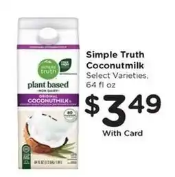 Kroger Simple Truth Coconutmilk offer