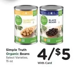 Kroger Simple Truth Organic Beans offer