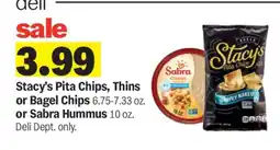 Meijer Stacy's Pita Chips, Thins or Bagel Chips or Sabra Hummus offer