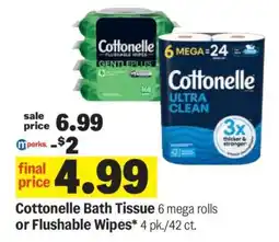 Meijer Cottonelle Bath Tissue or Flushable Wipes offer