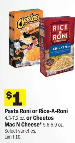 Meijer Pasta Roni or Rice-A-Roni or Cheetos Mac 'n Cheese offer