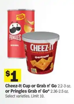 Meijer Cheez-It Cup or Grab n’ Go or Pringles Grab n’ Go offer