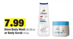 Meijer Dove Body Wash or Body Scrub offer