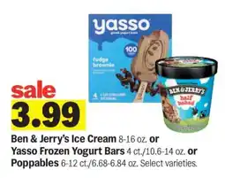 Meijer Ben & Jerry’s Ice Cream or Yasso Frozen Yogurt Bars or Poppables offer