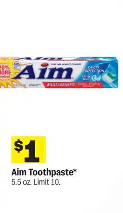 Meijer Aim Toothpaste offer