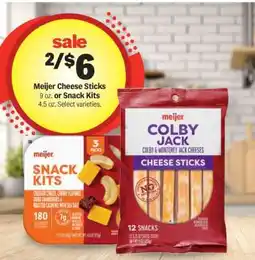 Meijer Meijer Cheese Sticks or Snack Kits offer