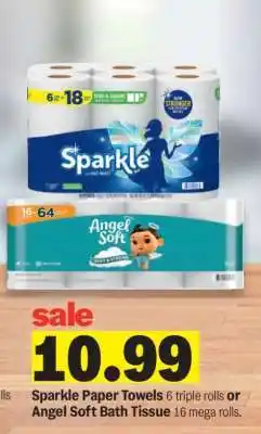 Meijer Sparkle Paper Towels or Angel Soft Bath Tissue offer