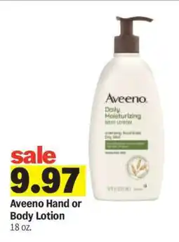 Meijer Aveeno Hand or Body Lotion offer