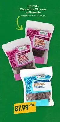 Sprouts Farmers Market Sprouts Chocolate Clusters or Pretzels offer