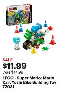 Best Buy LEGO - Super Mario: Mario Kart Yoshi Bike Building Toy 72031 offer