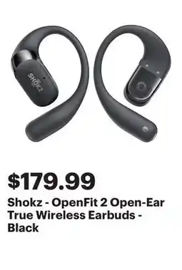 Best Buy Shokz - OpenFit 2 Open-Ear True Wireless Earbuds - Black offer
