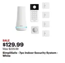Best Buy SimpliSafe - 7pc Indoor Security System - White offer