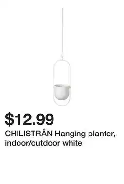 Ikea CHILISTRÅN Hanging planter, indoor/outdoor white offer