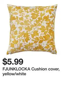Ikea FJUNKLOCKA Cushion cover, yellow/white offer