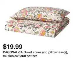 Ikea DAGGSALVIA Duvet cover and pillowcase(s), multicolor/floral pattern offer