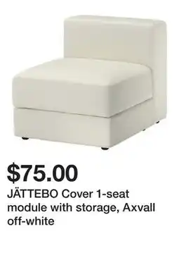 Ikea JÄTTEBO Cover 1-seat module with storage, Axvall off-white offer