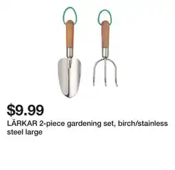 Ikea LÄRKAR 2-piece gardening set, birch/stainless steel large offer