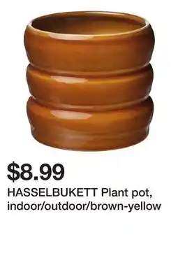 Ikea HASSELBUKETT Plant pot, indoor/outdoor/brown-yellow offer