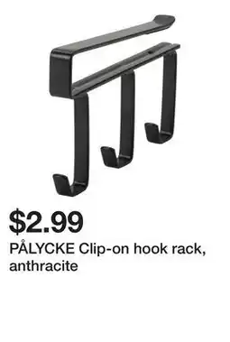 Ikea PÅLYCKE Clip-on hook rack, anthracite offer