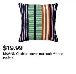Ikea MÄVINN Cushion cover, multicolor/stripe pattern offer
