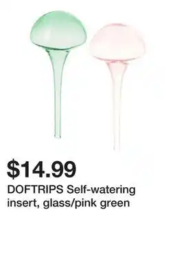 Ikea DOFTRIPS Self-watering insert, glass/pink green offer