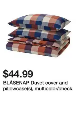 Ikea BLÅSENAP Duvet cover and pillowcase(s), multicolor/check offer