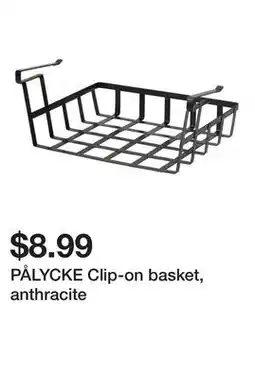 Ikea PÅLYCKE Clip-on basket, anthracite offer