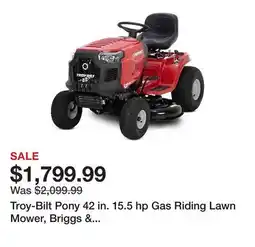 Tractor Supply Company Troy-Bilt Pony 42 in. 15.5 hp Gas Riding Lawn Mower, Briggs & Stratton Engine, CVT Transmission offer