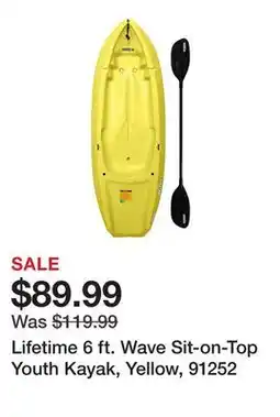 Tractor Supply Company Lifetime 6 ft. Wave Sit-on-Top Youth Kayak, Yellow, 91252 offer