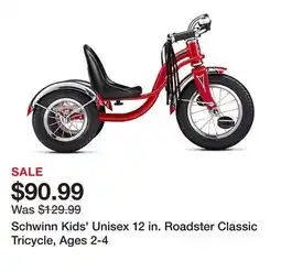 Tractor Supply Company Schwinn Kids' Unisex 12 in. Roadster Classic Tricycle, Ages 2-4 offer