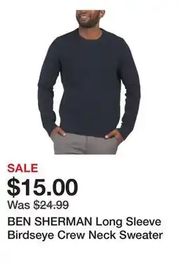 Marshalls BEN SHERMAN Long Sleeve Birdseye Crew Neck Sweater offer