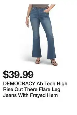 Marshalls DEMOCRACY Ab Tech High Rise Out There Flare Leg Jeans With Frayed Hem offer