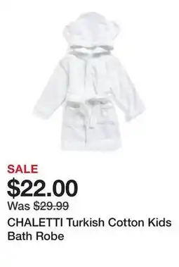 Marshalls CHALETTI Turkish Cotton Kids Bath Robe offer