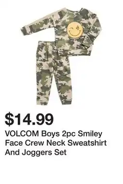 Marshalls VOLCOM Boys 2pc Smiley Face Crew Neck Sweatshirt And Joggers Set offer