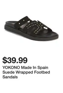 Marshalls YOKONO Made In Spain Suede Wrapped Footbed Sandals offer