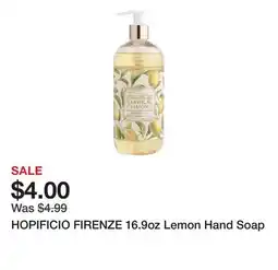 Marshalls HOPIFICIO FIRENZE 16.9oz Lemon Hand Soap offer
