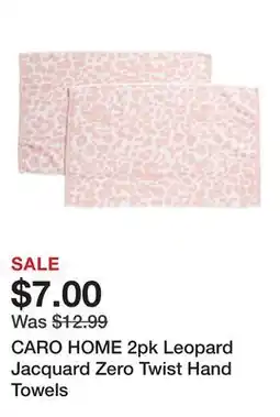 Marshalls CARO HOME 2pk Leopard Jacquard Zero Twist Hand Towels offer