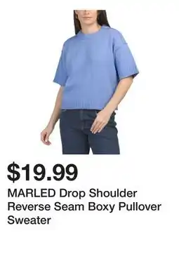 Marshalls MARLED Drop Shoulder Reverse Seam Boxy Pullover Sweater offer