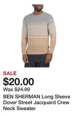 Marshalls BEN SHERMAN Long Sleeve Dover Street Jacquard Crew Neck Sweater offer