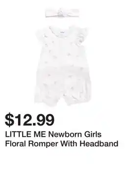 Marshalls LITTLE ME Newborn Girls Floral Romper With Headband offer