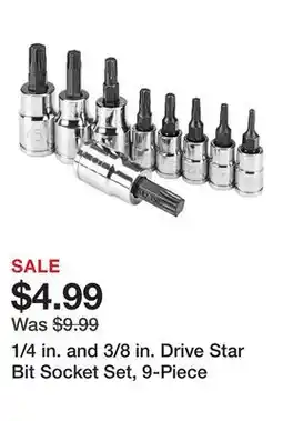 Harbor Freight Tools 1/4 in. and 3/8 in. Drive Star Bit Socket Set, 9-Piece offer