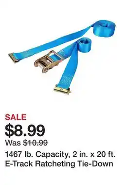 Harbor Freight Tools 1467 lb. Capacity, 2 in. x 20 ft. E-Track Ratcheting Tie-Down offer