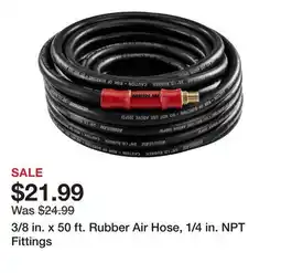 Harbor Freight Tools 3/8 in. x 50 ft. Rubber Air Hose, 1/4 in. NPT Fittings offer